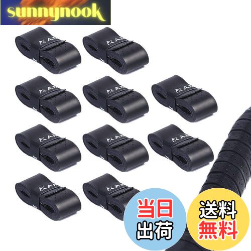 【送料無料】Hantox ゴルフ グリップテープ 10本セット ラケット用グリップテープ 滑り止め 吸汗 通気性 ゴルフ/テニス/野球/バドミントン用 (ブラック)