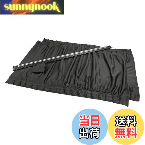 【送料無料】槌屋ヤック(Tsuchiya Yac) 車内用品 日除け カーテン サイドカーテン ストレッチワイド2 BK Sサイズ L-412
