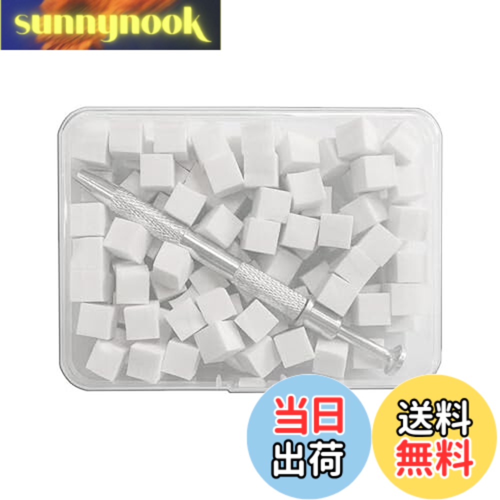 【送料無料】Akkerds ネイルスポンジ 100個入り1cm 使い捨てスポンジ ネイルアート豆腐キューブ マニキュア スポンジ 勾配染色 ネイルツール ピックアップツール付き