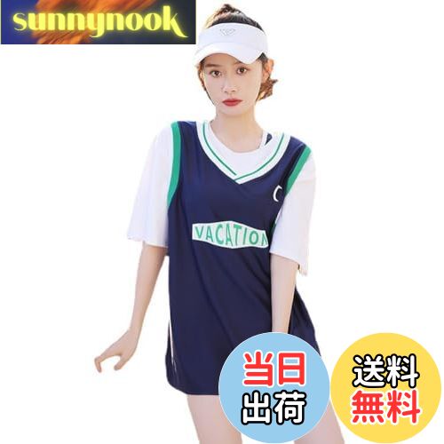 【送料無料】[InSomila] [インソミラ] 水着 レディース ジュニア タンキニ 3点セット 体型カバー オーバーTシャツ ショートパンツ スポーツブラ ラッシュガード カバーアップ ゆったり 水着 UVカット