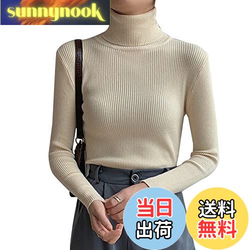 【送料無料】[MEME XTRA] レディース セーター ハイネック リブニット 縦リブ タートル ネック 長袖 高伸縮性 着回し力 暖かい カットソー トップス 保温 無地 プルオーバー ファッション ニット 長袖 ストレッチ シンプル 重ね着 着痩せ カジュアル 秋冬