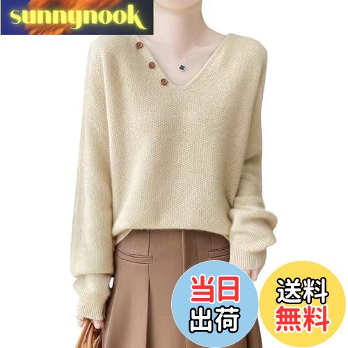 【送料無料】[GlamollaMisse] セーター レディース ニットセーター カットソー プルオーバー 長袖 Vネ..