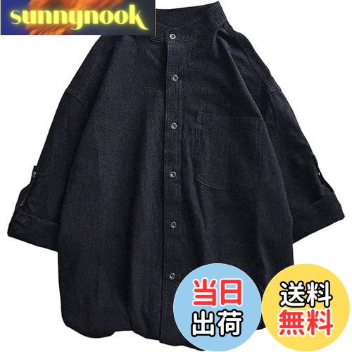 【送料無料】[xppe] 七分袖 レディーストップス シャツ ブラウス ゆったり 前開きタイプ 襟付き 綿麻混..