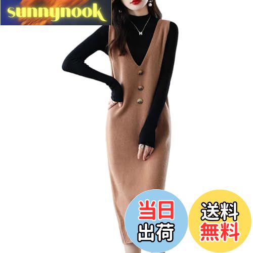 【送料無料】[7-livehouse] ニットワンピース レディース ノースリーブ ニットベスト ロングワンピース..