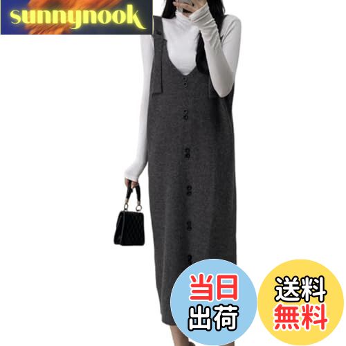 【送料無料】[7-livehouse] ニットワンピース レディース ジャンパースカート ロングワンピース キャミ..
