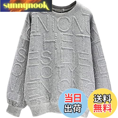 【送料無料】Beylimcy レディース トレーナー パーカー プルオーバー エンボス加工 トップス スウェッ..