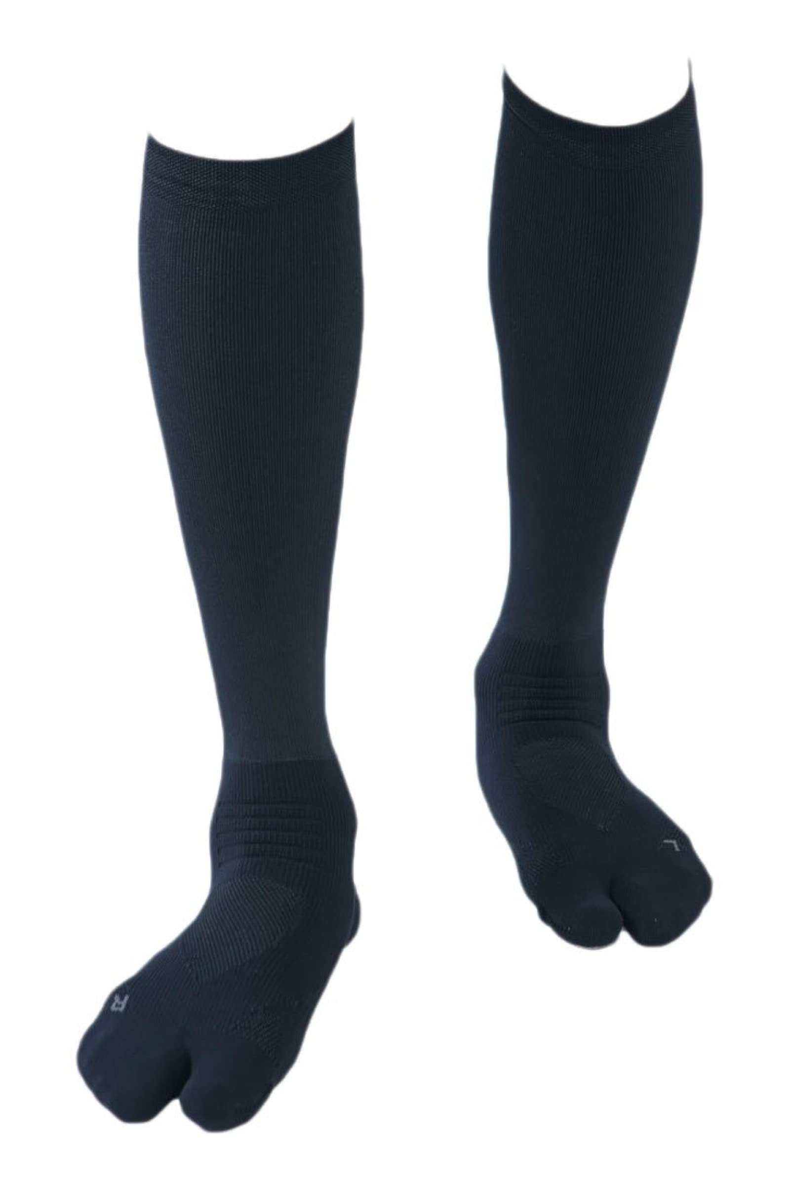 【送料無料】[ランテージ] アスリートラウンドPRO(プロ) v2 ゴルフソックス (23-25cm, ブラック) 日本製 メンズ/レディース 滑り止め 段階着圧 ハイソックス ゴルフ用 靴下 IF37 色：ブラック