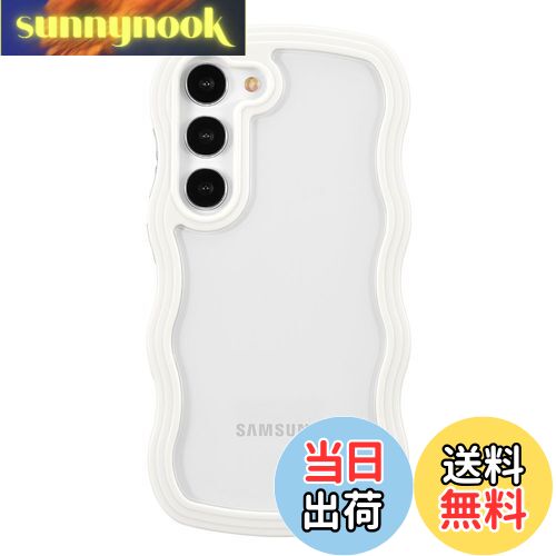 【送料無料】QLTYPRI Galaxy S24 ケースクリア SC-51E / SCG25 TPU バンパー ウェーブ おしゃれ 韓国 可愛い ケース 透明 薄型 軽量 耐衝撃 スマホケース ワイヤレス充電対応 ストラップホール付き ギャラクシーS24 ケース 6.2インチ 対応 - ホワイト