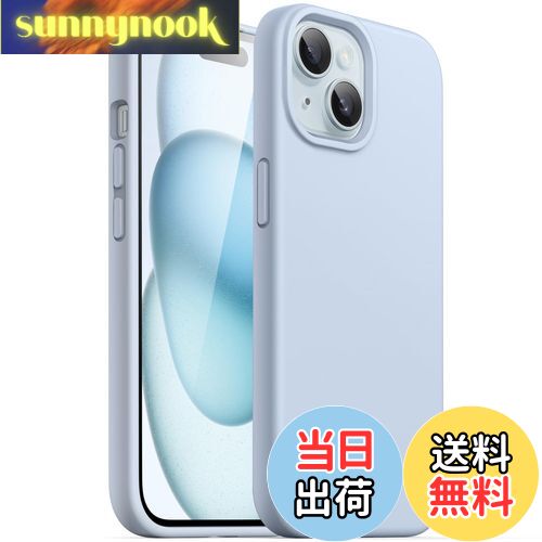 【送料無料】JETech iPhone 15 Plus 6.7インチ用 シリコンケース シルキーソフトタッチフルボディ保護ケース耐衝撃カバー (ブルー)