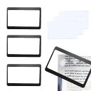 【送料無料】Doyeemei 拡大鏡 手持ちルーペ 3倍 虫眼鏡 (3個入)ルーペ 携帯便利 超薄型 新聞 読書ルーペ 拡大レンズ デスクルーペ PVC保護カバーが付属しています 黒 黒色