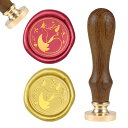 【送料無料】CRASPIRE シーリングスタンプ 狐と蝶 ワックスシールスタンプ 動物 シーリングワックス 取り外し可能な 25mm ブラスヘッド ウッドハンド...