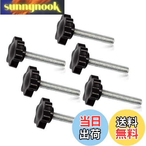 【送料無料】SPEEDWOX ノブ ねじ M6×35 6本入り 八幡ねじ 6角ボルト ハンドルネジ グリップノブナット