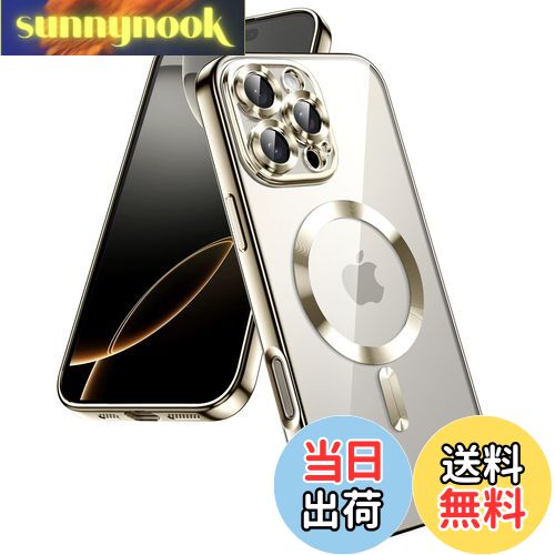 【送料無料】JETech iPhone 16 Pro Max 6.9インチ用 ソフトクリアケース カメラレンズ全面保護 MagSafeワイヤレス充電対応 耐衝撃 電気メッキTPUカバー (ナチュラルチタニウム)