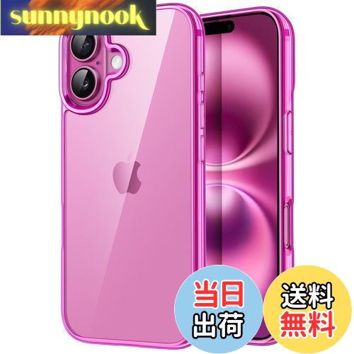 【送料無料】JETech iPhone 16 Plus 6.7インチ用 ケース 黄ばみなし 衝撃吸収 バンパーカバー 傷つけ防止 クリアバック (ピンク)