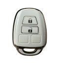 【送料無料】Kinotaka トヨタ専用 2ボタン キーレス用TPU製 キーカバー ヴィッツ ハイエース アクア ノア スペイド サクシード ラクティス ルミオンなど専用キーケース (ホワイト)