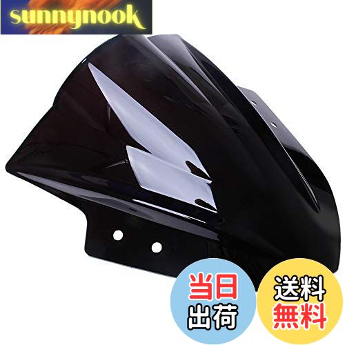 【送料無料】Dclcrb カワサキニンジャ250モーターサイクルウィンドシールドスクリーンスモークダブルバ..