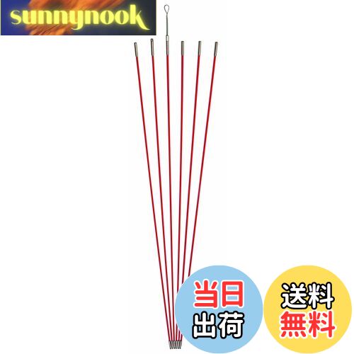 【送料無料】デンサン ジョイント釣り名人Jr. φ5mm× 1.0m オレンジ 6本 ケーブル索引具 JF-5030