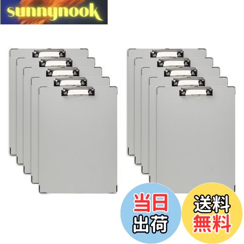 【送料無料】Kinstar クリップファイル クリップボード A4 縦 ファイルバインダー 10個入り 灰