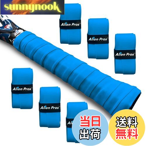 【送料無料】Alien Pros テニスラケットグリップテープ（6グリップ）− プレカット、ドライタイプのテニスグリップ − テニスオーバーグリップテープ、テニスラケット − ラケットに巻いて、高性能にしましょう（6グリップ,ブルー）
