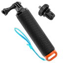 【送料無料】Gopro用 ハンドグリップ 浮力スポンジ 軽量 防水 ソフト 1/4トライポッドアダプター付属 Gopro Hero 6/5/4/3等対応 アクションカメラ フローティング スティック 浮き グリップ スタビライザー フロートグリップ ネジ&腕ストラップ付き VSuRing