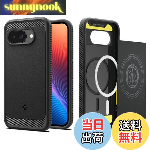 【送料無料】Spigen Pixel 9a ケース Magfit対応 耐衝撃 TPU ソフト マット 米軍MIL規格 ラギッド・アーマー・マグフィット ACS09041 (マット・ブラック)