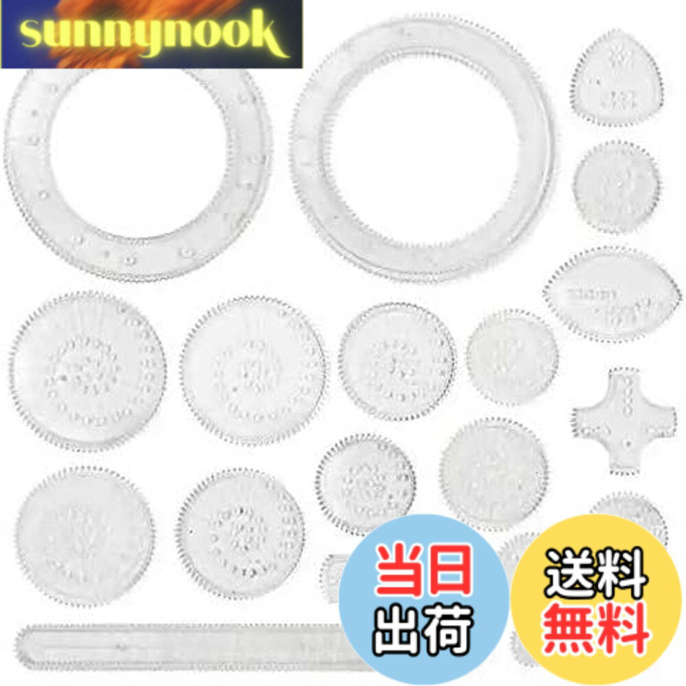 乐天商城 - 【送料無料】[カロカック] デザイン定規 円 幾何学 模様 お絵描き 描画ルーラー テンプレート 図面装飾 (クリア)