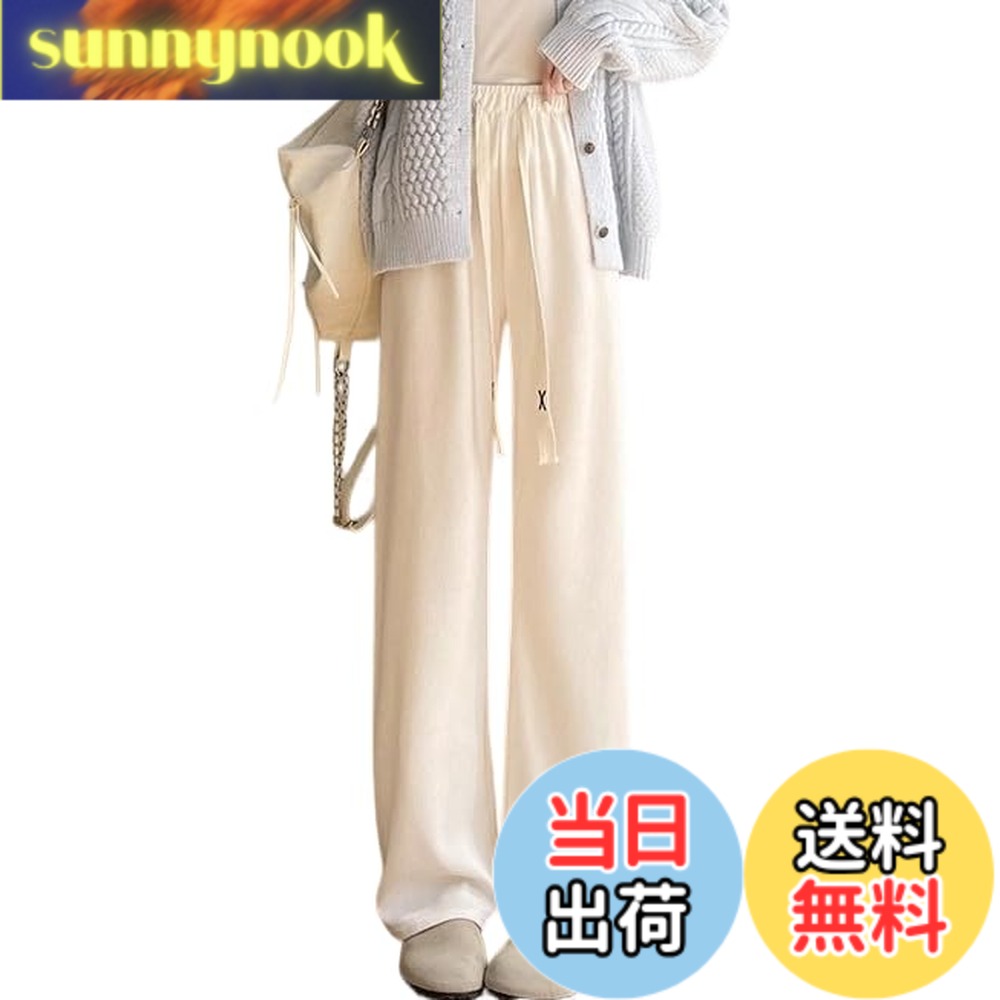 Rakuten - 【送料無料】[Bobo & Hanhan] 裏ボア ワイドパンツ あったか ウエストゴム ゆったり 着やせ 寒さ対策 レディース ロング コ−デュロイパンツ 裏起毛パンツ ワイドパンツ 冬 ボトムス ストレート 防寒着 防寒着 (2L, アイボリー)