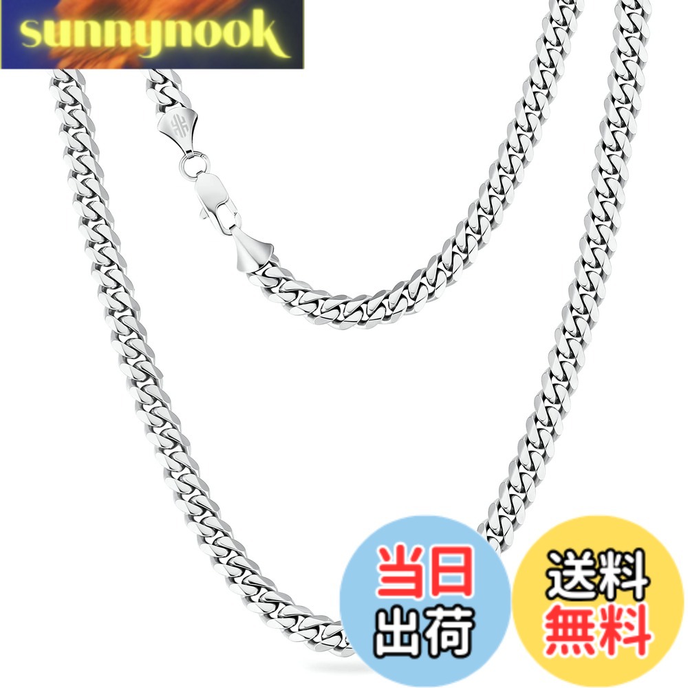 乐天商城 - 【送料無料】KRKC&CO ネックレスチェーン 男女兼用 人気 喜平 6面カット 幅8mm ステンレス316L 金属アレルギー対応 アクセサリー メンズ/レディース用 プレゼント ギフト（シルバー,61cm）