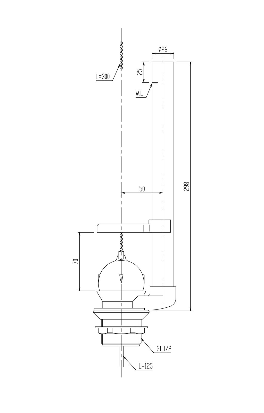 【送料無料】LIXIL(リクシル) INAX 密結ロータンク用フロート弁 PK-DTF-810C