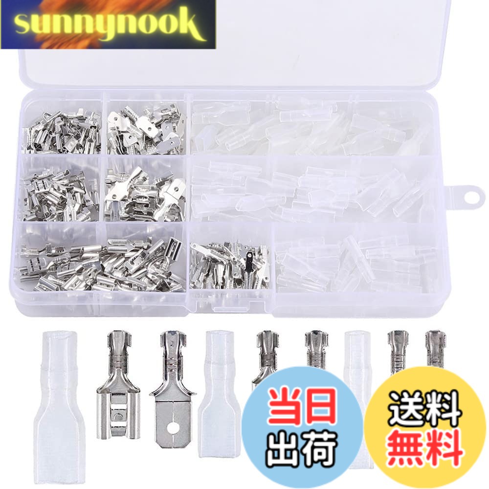 商品情報 商品の説明 主な仕様 【製品パラメータ】2.8mm インサートスプリング+インサート+絶縁シース/各30PCS、4.8mm インサートスプリング+インサート+絶縁シース/各30PCS、6.3mm インサートスプリング+インサート+絶縁シース/各30PCS；合計270個入りの箱。色：シルバー【高品質】銅錫メッキ材料；外層に錫メッキ+すべての銅の内部コアを厚くしました+PVCジャケット；厚くて強い銅、防錆、抗酸化、耐摩耗性と耐食性；良好な断熱、難燃性断熱材、良好な導電性を維持する、長く使いやすい【分解しやすい】凹面と凸面のバックル；強い噛みつき、緩むことなく立ち往生、しっかりとバックル。配線なし、圧着ペンチでクランプした後、プラグを差し込んで押す、ドッキングが可能です。【収納ボックス付き】お揃いの絶妙な収納ボックス、きちんとしたストレージ、持ち運びが容易。箱サイズ：17.3 * 10 * 3cmbr【幅広い用途】各種機器スイッチ/小型家電/電池、自動車、家庭用、ピン付き電子部品など。 # 【送料無料】ギボシ端子セット（270個セット/銀） 電子機器の修理やDIYを楽しむあなたに、ぜひお勧めしたいのがこの「ギボシ端子セット」。多くの場合、配線や接続は複雑で、失敗すると大変なことになります。そんなお悩みを抱えた方も多いことでしょう。当商品は、270個も含まれているため、様々な場面で役立ち、繰り返し使用できる安心感があります。 この端子セットは、耐腐食性と良好な導電性を際立たせ、非常に使い勝手が良いのが特徴です。特に自動車やバイクの配線、さらには家庭用の小型家電の修理にも最適です。しかも、収納ボックスが付いており、段階ごとの整理ができるため、複数のプロジェクトでもストレスなく使えます。 この製品を使うことで、手軽に電気接続ができ、自分で手作業を通じて得られる充実感や満足感も得られます。電子工作やDIYに挑戦してみたいけれども、道具がないことをためらっていたあなたにとって、非常に魅力的な選択肢です。特別価格で送料無料、今すぐ手に入れて、あなたのプロジェクトを次のレベルに引き上げてみませんか？ ## 商品の特徴と品質 当商品の最大の魅力は、高品質な素材にあります。ギボシ端子の外層は錫メッキで保護されており、内部は全て銅製。そのため、耐食性や導電性が非常に優れています。これにより、長期間の使用でも安定した接続が可能になります。 また、この端子は分解が容易です。凹凸のバッテリーからのバックルでしっかりと接続され、圧着ペンチを使えば、しっかりと接続できます。このため、熟練者はもちろん、初心者の方でも安心して使用できます。 セット内容は、2.8mm、4.8mm、6.3mmの端子が各30個ずつ入っており、合計270個を収納可能なボックスに収められています。このボックスは持ち運びも簡単で、必要なときに必要なものをすぐに取り出せるのが特長です。 このように、品質と使いやすさを兼ね備えたギボシ端子セットは、様々な目的で幅広く活用できるでしょう。電子機器の修理からDIYプロジェクトに至るまで、あなたの生活をサポートすること間違いありません。 ## 主な仕様とメリット このギボシ端子セットは、270個の多様な端子が含まれています。各端子は、2.8mm、4.8mm、6.3mmのサイズに分かれていますので、様々な機器や用途に合わせて選べるのが非常に便利です。また、耐食性に優れた錫メッキ銅端子とのことで、酸化を防ぎ、長持ちします。 希少なスリーブ付構造は、使用時の絶縁効果を高め、発熱や短絡のリスクを軽減します。したがって、バイクや自動車だけでなく、大型家電の配線の修理や自作にも対応できます。 例えば、自動車のテールランプの接続を行う際、丈夫な端子を用いることで、振動にも強い接続が実現できます。また、小型家電の修理時には、簡単に圧着してしっかりとした接続を得られるので、安心して使用できます。 セット内容に加えて、収納ボックスは使いやすさを一段と向上させています。整理された状態で持ち運びをしやすく、必要なときに素早く取り出すことができます。これにより、DIYを行う際のストレスを軽減し、自分のイメージ通りの仕上がりを実現する手助けとなるでしょう。 ## 使い方と注意点 このギボシ端子セットは、さまざまな場面で使えますが、正しい使い方を理解することが重要です。まずは圧着ペンチを使用して、端子とワイヤーをしっかりと接続しましょう。この際、ワイヤーの皮むきを適切に行い、端子の内側にしっかりと挿入することが必要です。 特に、圧着不足や接触不良が起きやすいので、適切な力でペンチをかけてください。これにより、信頼性のある接続を確保できます。 また、使用する環境にも注意が必要です。湿気の多い場所や直射日光が当たる場所では、端子が劣化しやすいので、できるだけ避けましょう。防水圧着端子は設計されていますが、完璧な防水性を期待する場合は、適切な使用環境を整えることが大事です。 これらの注意点に留意すれば、スムーズに作業を進められ、多くのプロジェクトに役立つことでしょう。挑戦する際は、わからないことがあればインターネットで情報を調べたり、専門書を参考にするのも良い方法です。 ## よくある質問（FAQ） **Q1: ギボシ端子セットはどのように選べば良いですか？** A1: 使用用途や配線のサイズによって選ぶのが基本です。特に、使用する機器に合わせてサイズを計測し、適切なものを選択してください。 **Q2: 圧着ペンチは必要ですか？** A2: はい、圧着ペンチは必須です。しっかりとした接続を実現するためには、専用の工具を使うことをお勧めします。 **Q3: 防水性はどの程度ですか？** A3: 防水圧着端子ですが、完全防水ではありません。可能な限り湿気を避けて使用するのが理想です。 **Q4: 再利用可能ですか？** A4: はい、脱着可能な設計ですので、繰り返し使うことができます。 **Q5: 交換用部品は別売りですか？** A5: 交換用端子などは別途購入可能ですが、製品によって異なるので注意が必要です。 ## まとめ - 270個の多様なギボシ端子セットは、非常に便利です。 - 高品質な錫メッキ銅材料を使用し、耐腐食性が高い。 - 圧着ペンチを使用することで、信頼性のある接続が可能。 - 収納ボックスが付いており、持ち運びに優れています。 - 幅広い用途に対応しており、様々なプロジェクトで活躍。 この機会にぜひ「ギボシ端子セット」を手に入れ、あなたのDIYライフを楽しんでください。