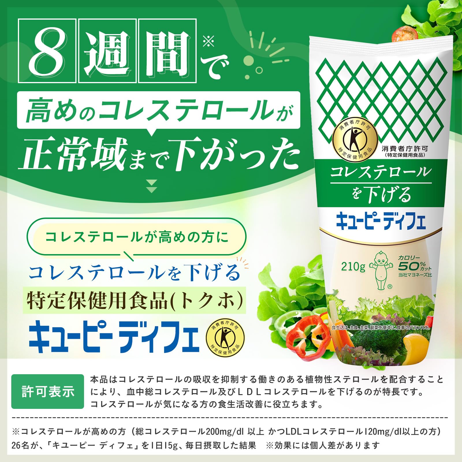 【送料無料】キユーピー ディフェ 210gx4本 特定保健用食品 トクホ コレステロールが高めの方に sunnynook-10257696 sunnynook サンプル画像2