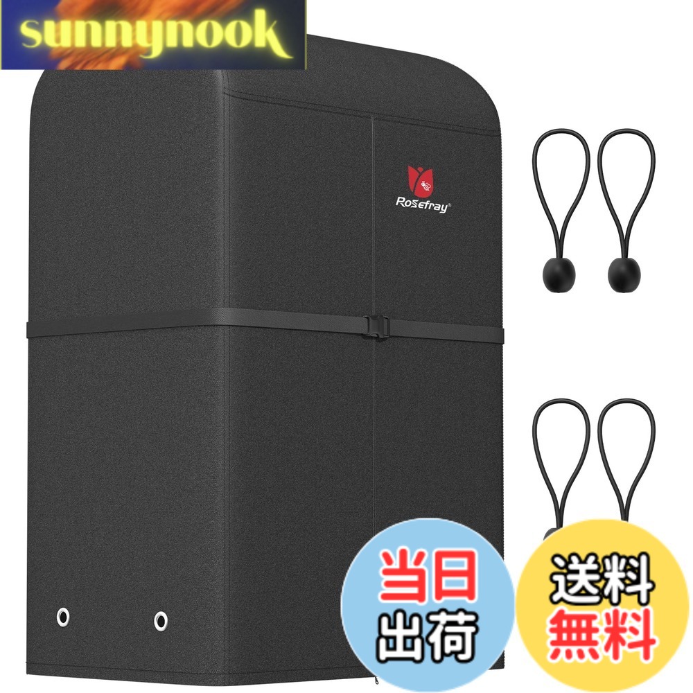 Rosefray タイヤラックカバー 420D 厚手 防水 屋外 8本 収納 防水 保管カバー 収納袋付き 72x61x145cm ブラック