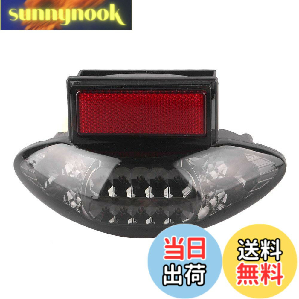 乐天商城 - 【送料無料】ONGMEIL バイク LEDテールライト ウインカー/ブレーキランプ内蔵 ブラックレンズ GSX1300R 1999-07年 (Smoke)