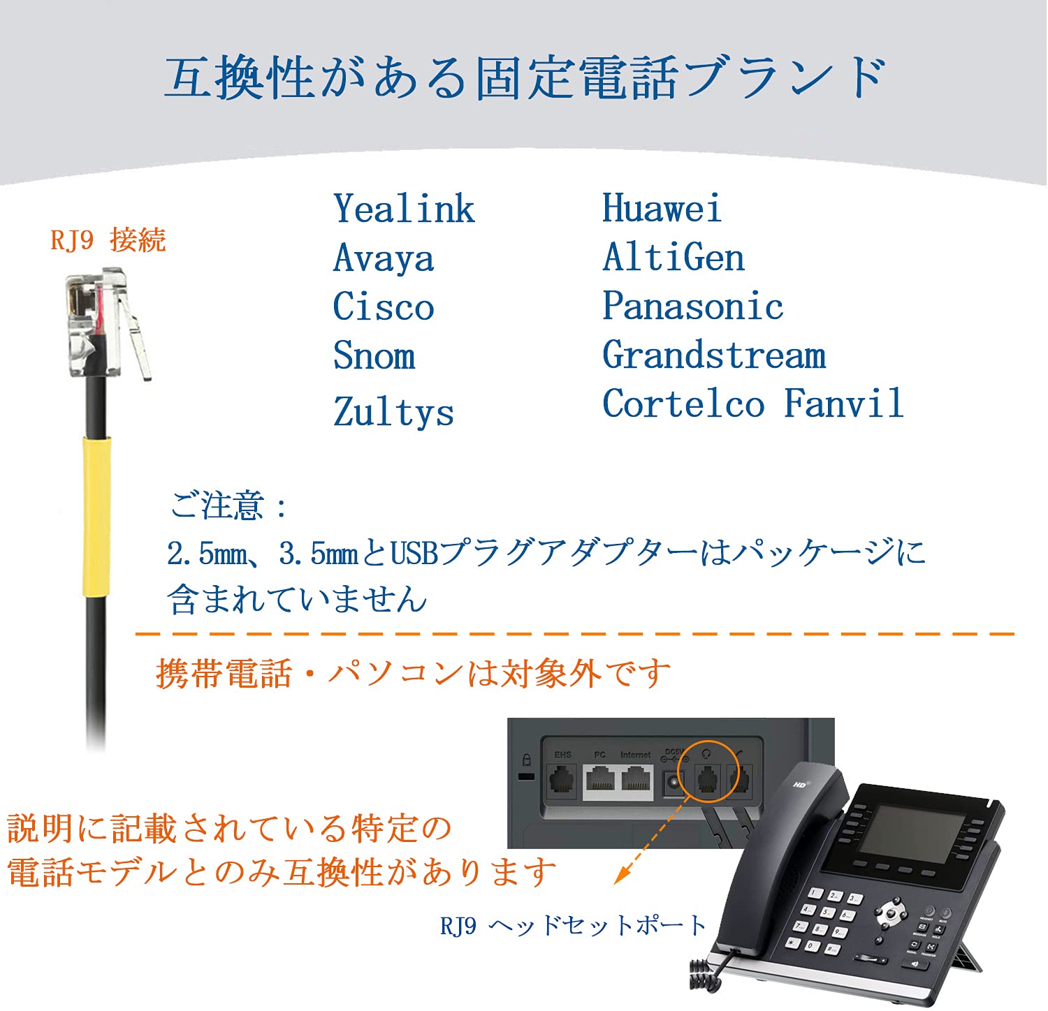 【送料無料】Wantek ヘッドセット電話機用...の紹介画像2