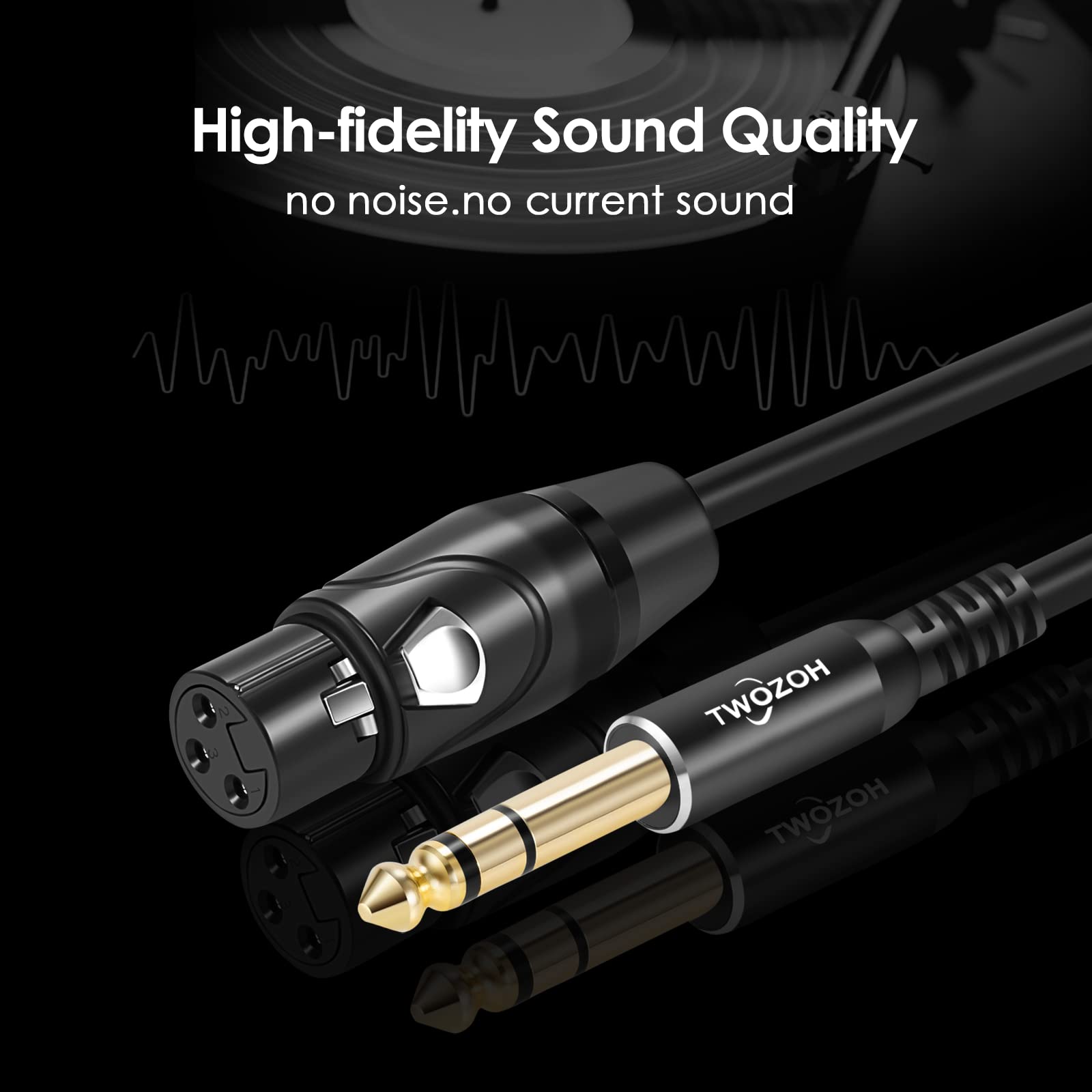 【送料無料】Twozoh XLRメスから6.35mm (1/4インチ) オスTRSケーブル 4分の1インチ...