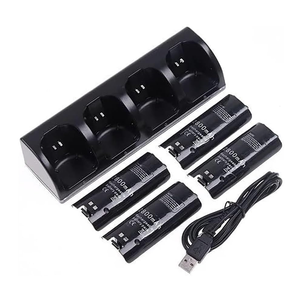 ������̵����OSTENT ���Ŵ� �ɥå����ơ������ �Хåƥ꡼�ѥå�4���դ� Nintendo Wii�����WiiU��⡼�ȥ���ȥ����顼�� (Black)