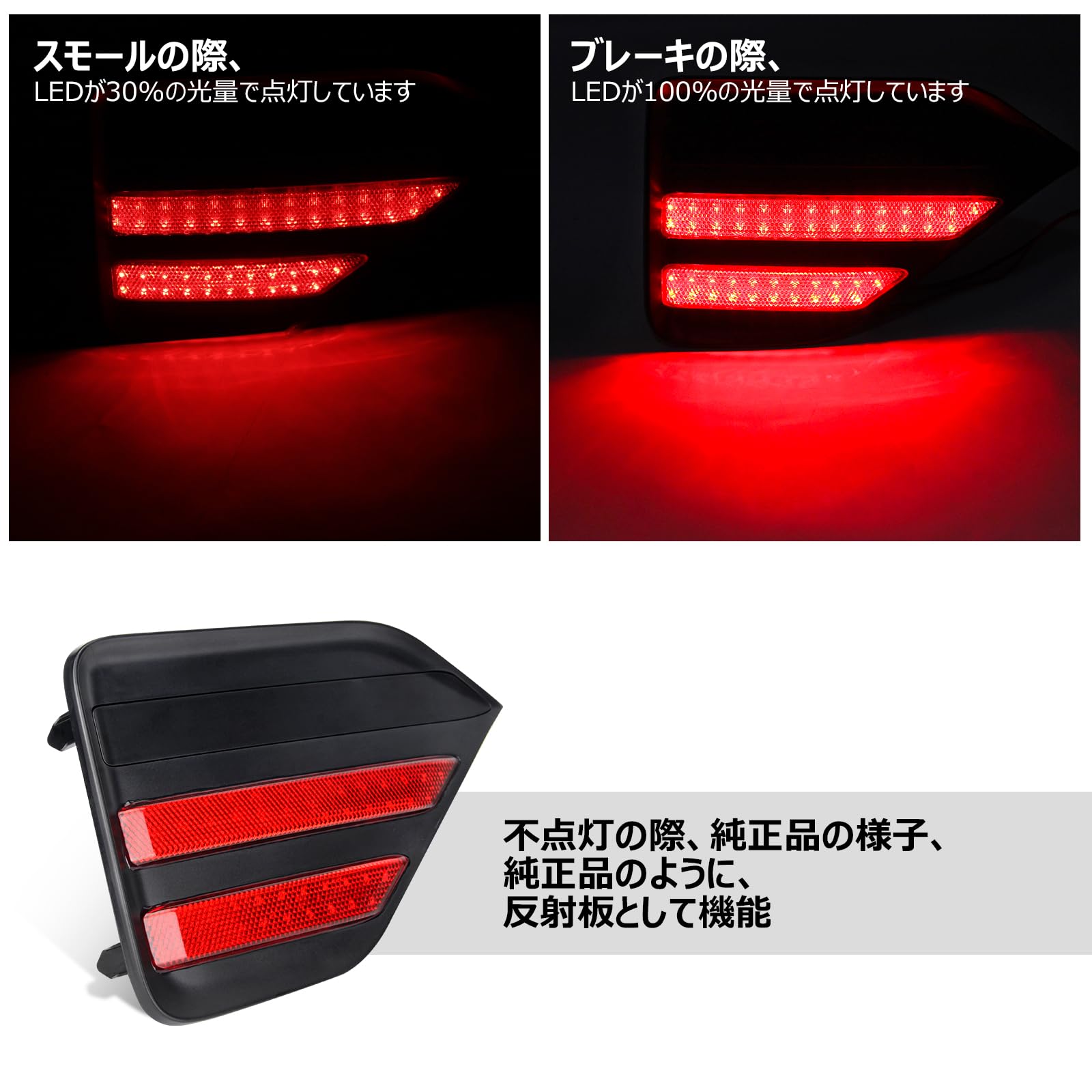 【送料無料】OPPLIGHT 90系 ノア ヴォクシー LED リフレクター 90 NOAH VOXY S-G S-Zグレード 専用 カスタム パーツ 純正反射機能付き ブレーキ スモール 連動 2段階点灯 明るい リア テールランプ 90ノア 90ヴォクシー LEDリフレクターユニット アクセサリー ドレスアッ