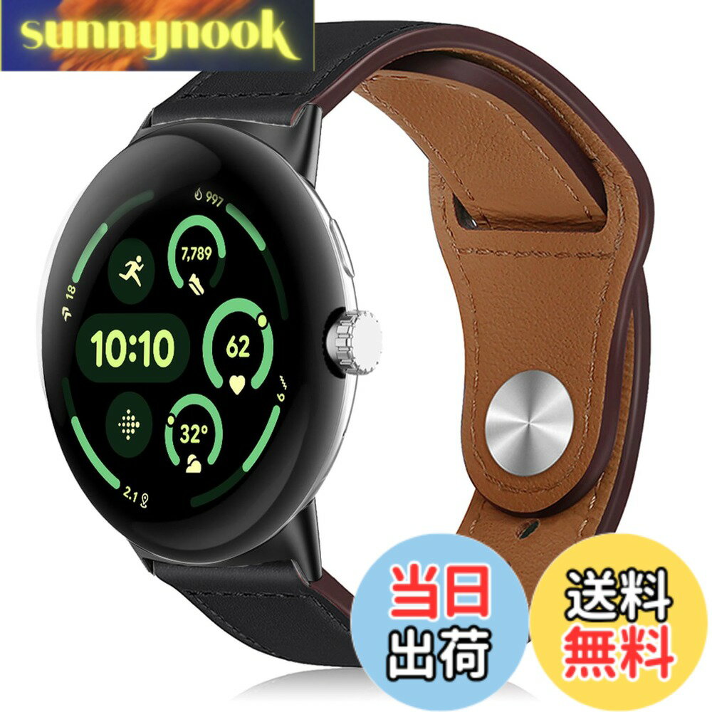 樂天商城 - 【送料無料】[HeeNia] レザーバンド Google Pixel Watch 4 / Pixel Watch 3 (45mm) 対応 バンド 革 ストラップ スポーツバンド 時計ベルト (ブラック)