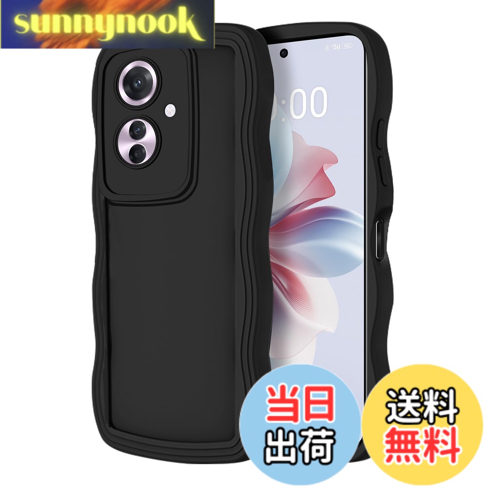 Rakuten - 【送料無料】HeeNia OPPO Reno 11A 対応 ケース カバー TPU シリコン質感 耐衝撃 落下防止 取付簡単 カメラ保護 レンズ保護 高級携帯電話ケース OPPO Reno 11A 用 (ブラック)