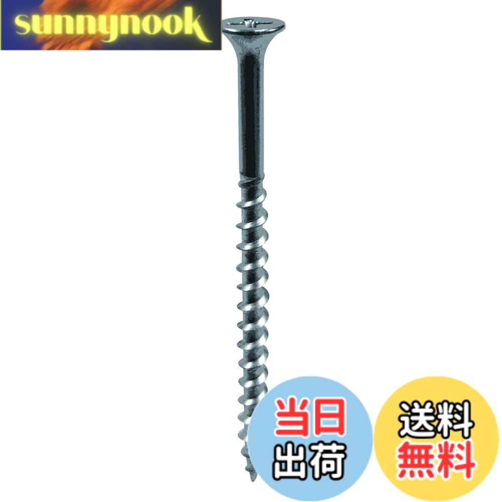商品情報 商品の説明 釘の5倍の保持力がございます。 ネジ山の間隔が長く(粗目)ネジの溝が深い、電動工具を使って作業するもっとも一般的な木工用ビスです。 ねじ部L2:60mm、頭径D:8.2mmです。 ラッパ頭は、木に埋まった時の接地面が大きいため木材同士を強力に固定し、頭が埋没しにくいです。 SUS410マルテンサイト系ステンレスで高強度で、さびにくいです。 注意:強度、破損による怪我等のは御座いません。 取付ける相手材により効果、強度が変わる事がありますのでご注意ください。 主な仕様 釘の5倍の保持力!ネジ山の間隔が長く(粗目)ネジの溝が深い、電動工具を使って作業するもっとも一般的な木工用ビス。ねじ部L2:60mm。頭径D:8.2mm。ラッパ頭は、木に埋まった時の接地面が大きいため木材同士を強力に固定し、頭が埋没しにくい。SUS410マルテンサイト系ステンレスで高強度で、さびにくい。注意:強度、破損による怪我等のは御座いません。取付ける相手材により効果、強度が変わる事がありますのでご注意ください。 # 【送料無料】ダイドーハント (DAIDOHANT) ステンレス コーススレッド (ラッパ / 半ネジ ) [ SUS410 ] (呼び径d) 4.5 x (長さL1) 90mm (40本入) 10176966 木工の際、ネジや釘の選定に悩んでいませんか？安定した強度を持つネジが必要なのに、何度も外れてしまったり、取り付けが難しい製品に遭遇したりすることも少なくありません。その結果、思うような作業ができないことがありますよね。この商品は、そんな悩みを解消するために設計されました。ダイドーハントのステンレスコーススレッドは、釘の5倍の保持力を持ち、電動工具での作業に最適な木工用ビスです。特にラッパ頭が特徴で、木材同士をしっかりと固定できます。高強度のステンレス材質SUS410を使用しており、腐食に対しても優れた耐性を持っています。これにより、大切な木工作業を安心して行うことができるのです。是非、一度お試しください。 ## 製品の特徴と利点 ダイドーハントのステンレスコーススレッドは、多くの魅力的な特徴を持っています。その一つは、釘の5倍の保持力です。これにより、木材同士がしっかりと固定され、作業の安全性が向上します。特に、ラッパのような頭部設計は、広い接地面を持っているため、木に埋没する際も頭が埋まってしまうことが少なく、しっかりとした固定が可能です。さらに、長めのネジ山により、強力な引き抜き力を実現しています。 また、このビスはSUS410という高強度のマルテンサイト系ステンレスを使用しているため、非常に強く、さびにくいという特性があります。この特性により、屋外での使用にも耐え、長期間の使用が可能です。定期的なメンテナンスが不要なため、手間が省け、長期的なコスト削減にも寄与します。 その上、ネジの溝が深いため、しっかりと工具が噛み込み、滑りにくい設計が施されています。これにより、特に電動工具を使用した際に、効率良く作業を進めることができます。さまざまな木材に対応できるため、用途を選ばず利用できるのも魅力の一つです。 ## 使用上のポイント このステンレスコーススレッドを使用する際のポイントは、取り付ける木材の種類や条件です。相手材によっては、ネジの効果や強度が変わることがありますので、事前に確認しておくことが大切です。特に、硬い木材に取り付ける場合、事前に下穴を開けてから取り付けることをお勧めします。これにより、ネジがスムーズに入るだけでなく、木材が割れるのを防ぐこともできます。 さらに、作業を行う際は適切な電動工具を使用することが能力を最大限に引き出す鍵となります。ビスがスムーズに入るよう、適切なトルクを設定することも重要です。過剰な力をかけないよう注意し、特に最後の締め付け作業では、トルクを適正に設定することで完成度が高まります。これらのポイントを守ることで、より良い仕上がりになることでしょう。 また、取り扱いには十分な注意が必要です。ネジや工具が滑ると怪我の原因になるため、必ず安全対策を講じることも重要です。特に、初めて使用する場合は、作業前に説明書を読み、正しい手順を学ぶことをお勧めします。このように、使用上のポイントをしっかりと守ることで、より安全・安心に作業を進められます。 ## おすすめの使用シーン このダイドーハントのステンレスコーススレッドは、さまざまな木工作業に広く対応しています。特に、家具を組み立てる際や、デッキ作成などの屋外作業には最適です。高い保持力を持つため、重い木材同士をしっかり固定することができ、耐久性も抜群です。また、木材の接合部分にも安心して使用できるため、DIY愛好家にも多くの支持を受けている商品です。 さらに、業務用としても高い評価を得ています。建設現場や大工仕事でも使用されるため、その性能と信頼性は折り紙付きです。大規模なプロジェクトから家庭内の小さな作業まで、幅広く利用できるのが魅力です。 また、ラッパ頭は見た目にもおしゃれで、家具作りにおいてもデザインを重視する方にも好まれています。コストパフォーマンスが高いだけではなく、仕上がりにもこだわりたい方にぴったりの選択です。このように、さまざまなシーンで活躍するこのネジをぜひお試しください。 ## まとめ - ダイドーハントのステンレスコーススレッドは、釘の5倍の保持力を発揮します。 - ラッパ頭設計により、木材の固定力が非常に強力です。 - SUS410材質により、耐腐食性に優れ、長持ちします。 - 用途に応じた取り扱い方法を守ることで、作業効率が向上します。 - DIYから業務用まで、幅広いシーンで使用可能です。 ぜひ、この商品を使って、安全で効率的な木工作業を実現してください。