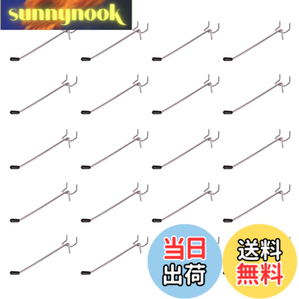 【送料無料】Rurumi 有孔ボード フック セット ゴム付き 厚さ 5.5mm ボード 対応 穴 ピッチ25mm 穴径 5mm 専用 固定 止め 金具 パンチングボード 穴あき ボード ペグボード (15cm 20本セット)