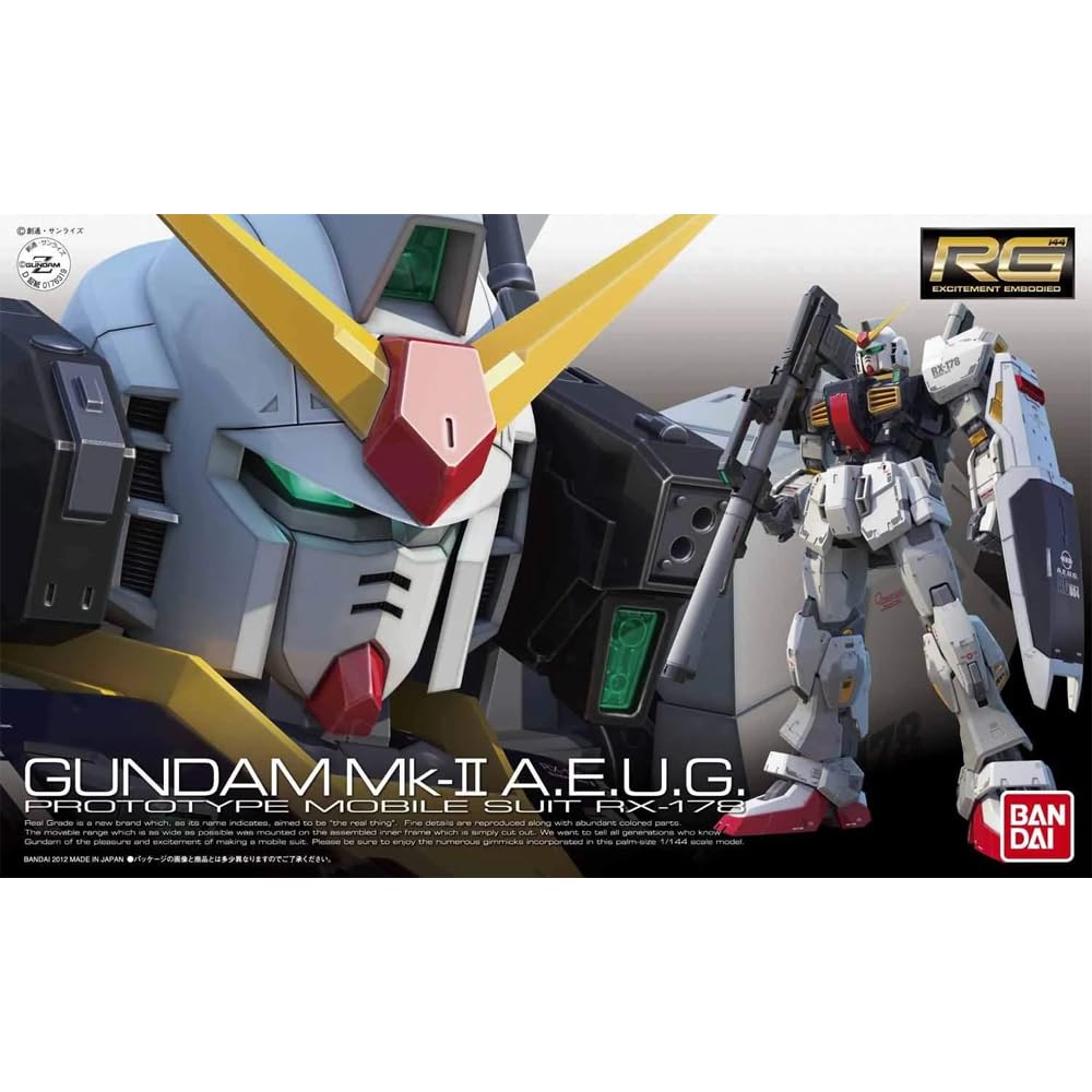 商品情報商品の説明商品紹介 RG第7弾はRX-78ガンダムの正統後継機、RX-178ガンダムMk-IIがエゥーゴ、ティターンズ仕様の2機同時に登場。 新規アドヴァンスドMSジョイントは2色の成型色を使用することで、よりフレーム部の情報量と質感が向上。 また、フレーム組み立て後に外装をはめる組み立て工程を採用。MSをフレームから組み立てるリアリティを楽しめる。 【RGならではの実機さながらの外観とギミックの数々】 1：装甲の隙間から内部フレームが見えるなど、メカニック的な演出も随所に採用。 2：コックピットハッチは開閉式。内部にはコックピット「イジェクション・ポッド」を再現。フレームの構造もコックピットを考慮した可動構造に設計。 3：バックパックやひざ裏間接部の「伝達パイプ」は、布製パーツで質感豊かに再現。また、バックパックは拡張パーツを想定した仕様。 4：主要装備はRGに合わせて、再構築。シールドは伸縮機構を搭載し、エネルギーパック、ミサイルランチャーが装着できる。 【付属品】ビーム・ライフル、ハイパーバズーカ、バルカンポッド、ビーム・サーベルx2、シールド、リアリスティックデカール、組立説明書 こちらはバンダイスピリッツロゴ(ブルー)PKGの商品です。掲載されている画像のロゴがバンダイロゴ(レッド)の場合がございますが、予めご了承ください。 安全警告 該当なし主な仕様 (C)創通・サンライズ組み立てる必要がある梱包サイズ:8.0x31.0x19.0(Cm)商品モデル番号:GUN61598