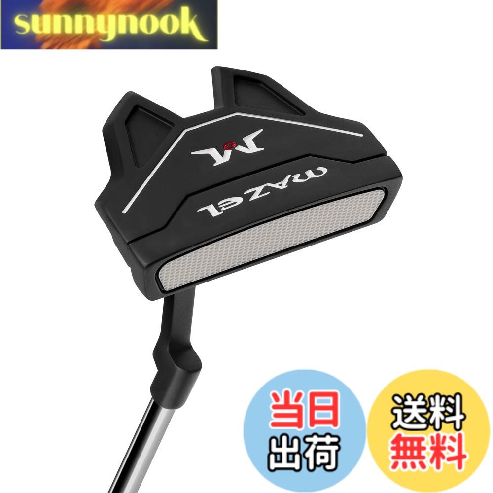 【送料無料】MAZEL (マゼル) パター ゴルフクラブ メンズ 右用 ヘッドカバー付き (バット - 黒, 34インチ)