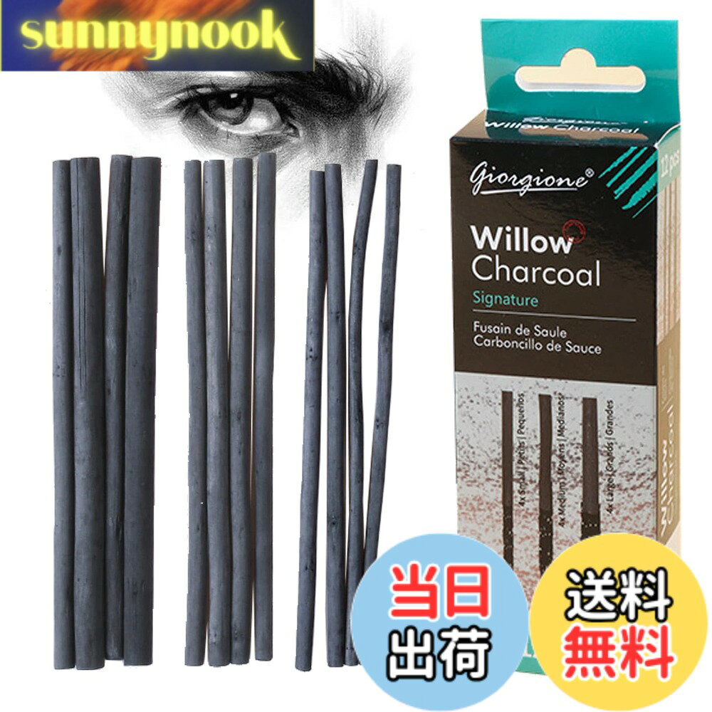 【送料無料】DanYun 12本セット 木炭スティック 木炭 デッサン チャコール 絵画 スケッチ 木炭筆 手を汚れない 画用木炭 画材 美術用品 描画ツール 8mm 5mm 4mm