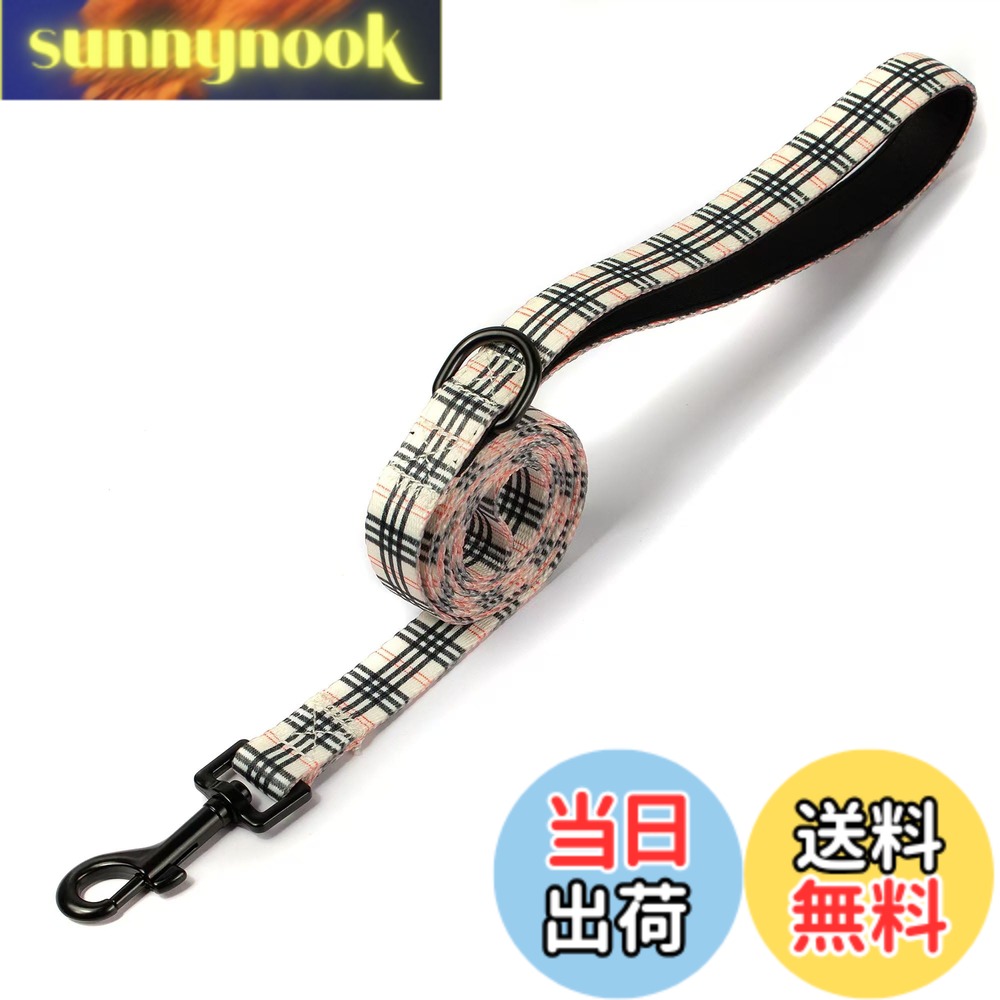 【送料無料】BaoCheng 犬用リード 定番リード 小型犬 中型犬 大型犬用リード 訓練リード ロングリード ペット用品 犬ハーネス 夜間反射材 通気性 おしゃれ 安全 しつけ用 訓練 歩行補助 散歩 可愛い(ベージュチェック柄,1.52m)