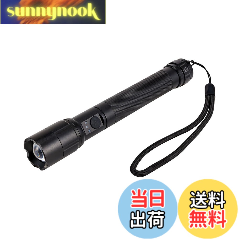 【送料無料】エルパ(ELPA) LED懐中電灯 350ルーメン 高輝度 爆光 明るい 乾電池式 電池残量表示機能 防水 IPX4 アルミライト 強力 防災 災害 停電 アウトドア キャンプ 登山 釣り 散歩 夜間作業 シルバー ハンドストラップ付 DOP-EP530 sunnynook-10242371 sunnynook パッケージ画像