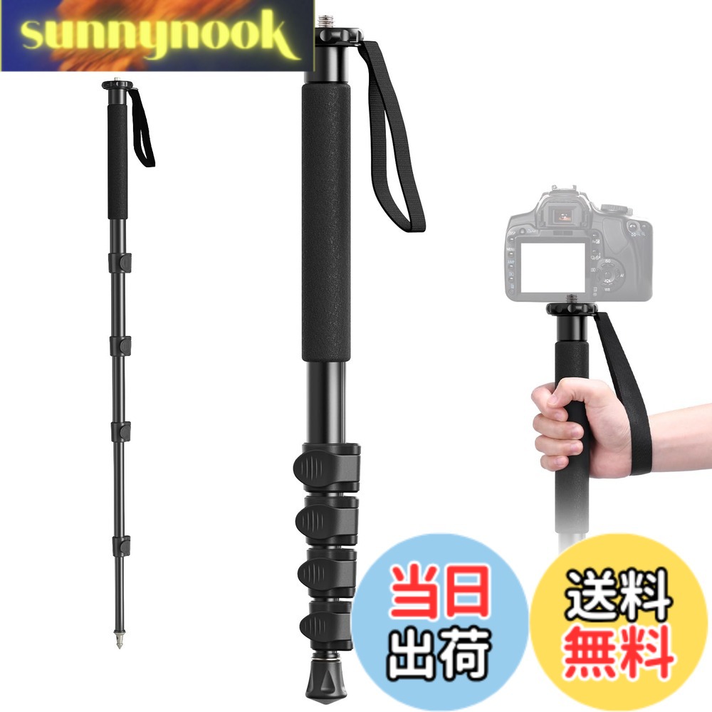 【送料無料】Ulanzi TB12 一脚 カメラ用 自立式 軽量 43cm-155cm アルミ製 耐荷重5kg 5セクション伸縮可能 折り畳み レバーロック コンパクト 携帯便利 旅行用 望遠レンズ用 モータースポーツ 運動会 スポーツ写真 花火 撮影 1/4"ネジと3/8"ネジ 金属石突付き 一眼レフ& sunnynook-10243561 sunnynook パッケージ画像