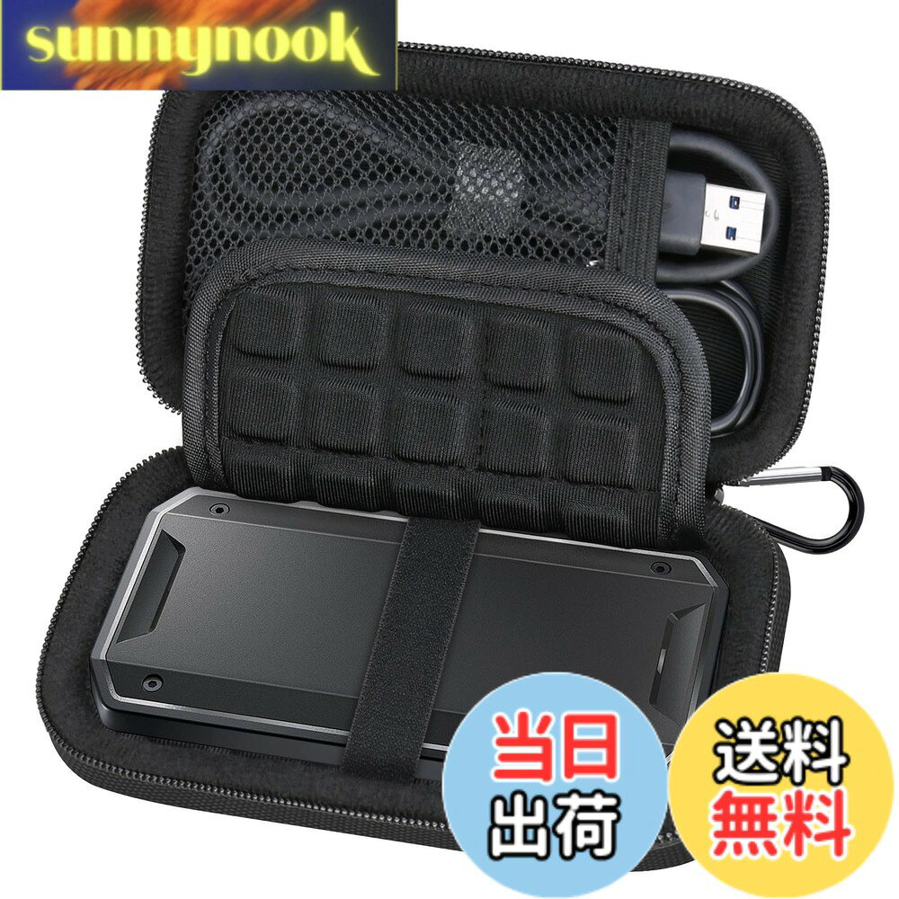 【送料無料】Lacdo ハードドライブ用キャリングケース San Disk Professional PRO-G40 SSD 1TB 2TB 4TB USB-C 外付けソリッドステートドライブ EVA耐衝撃撥水ストレージトラベルバッグ、黒+黒 sunnynook-10247887 sunnynook パッケージ画像