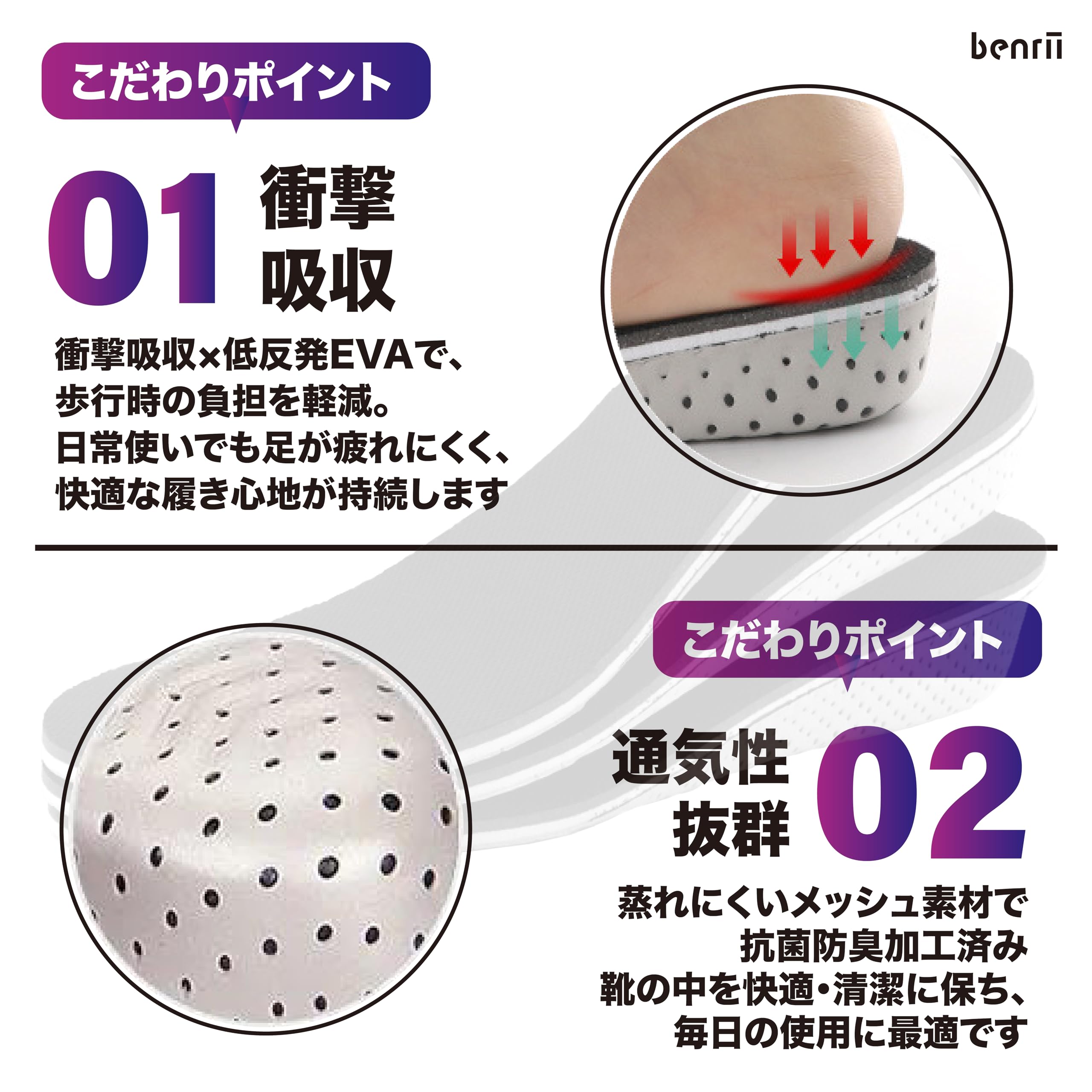 【送料無料】benriiシークレットインソール【2cm/3cm/4cm】高さ選べる 男女兼用 中...
