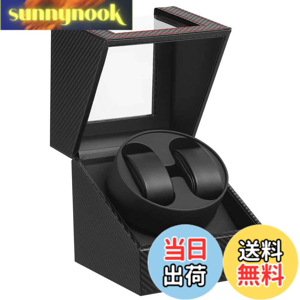 Rakuten - 【送料無料】EUNOMIAワインディングマシーン（1本巻き） ウォッチワインダー 自動巻き時計ワインディングマシーン 日本製 マブチモーター 設計 新型の腕時計自動巻き上げ機、高級PU皮質、男女の腕時計は全部使えます 2019年アップグレード 色：炭素繊維 2本巻き 135